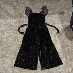 Elegant Black Velvet Jumpsuit for girls size 7